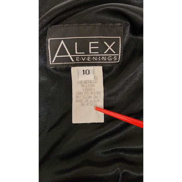 ALEX EVENINGS Womens Black Scoop-Neck Maxi Fit + Flare Dress 10 - Picture 9 of 9